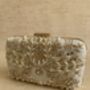 White Handcrafted Rectangular Pearl Clutch Bag, thumbnail 4 of 10