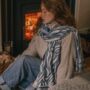 Blue Zebra Blanket Pashmina Scarf, thumbnail 1 of 2