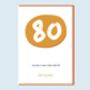 Funny 80th Birthday Card, thumbnail 1 of 7