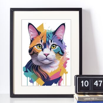 Painterly Cat Portrait Illustration Art Print, 2 of 4