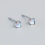 Sterling Silver Moonstone Crystal Stud Earrings, thumbnail 2 of 4