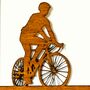 Wood Cut Road Bike Cyclist Artwork, thumbnail 3 of 3