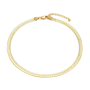 18ct Gold Plated Chunky Flat Snake Chain Necklace, 5 of 5
