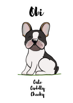 French Bulldog Personalised Dog Name Personality Print, 6 of 6