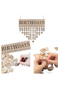 Wooden Birthday Reminder Wall Plaque, Four Designs, Christmas Gift, 4 of 4