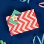 Scandi Disco Red Gift Wrap And Tags, thumbnail 2 of 4