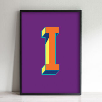 Letter I Print Alphabet Initial Personalised Art Print, 2 of 3