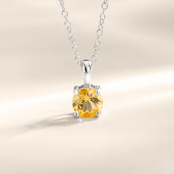 Citrine Solitaire Pendant Necklace In Sterling Silver And Gold, 6 of 11