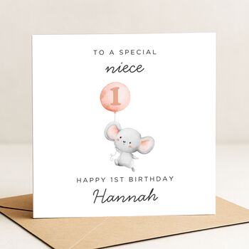 Personalised Niece 1st Birthday Card, 2 of 7