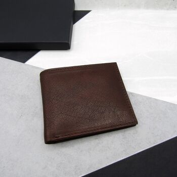 Handmade Personalised Special Date Men's Rfid Leather Billfold Wallet, 2 of 7