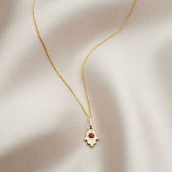 9ct Gold Mini Hamsa Hand Necklace, 5 of 5