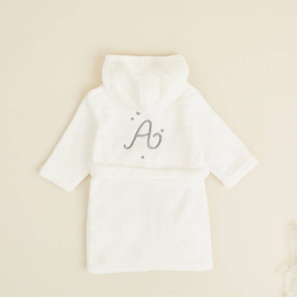 Personalised Ivory Initial Fleece Dressing Gown, 1 of 5