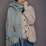 Embroidered Personalised Bow Initial Scarf, thumbnail 6 of 7