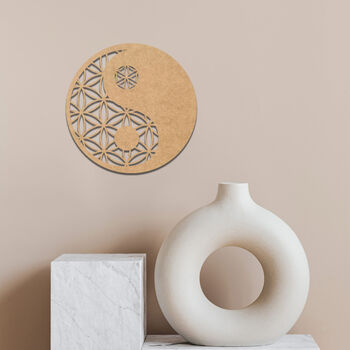 Yin Yang Wood Decor: Geometric Balance Art, 5 of 12