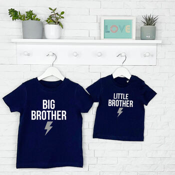 Lightning Bolt Brother And Sister Sibling T Shirt Set, 2 of 5