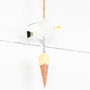Hanging Seagull With Stolen Ice Cream Cone Decoration, thumbnail 1 of 3