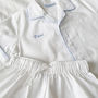 Personalised Kid's White And Blue Cotton Pyjama's, thumbnail 4 of 5