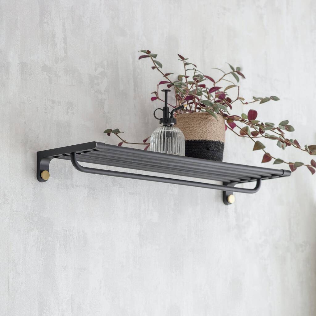 Adelphi Wall Shelf In Black Steel By The Little House Shop