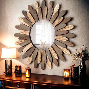 Hand Crafted Bohemian Wood Mirror, 3 of 10