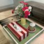 Green Decorative Coffee Table Tray With Pink Edge, thumbnail 1 of 4