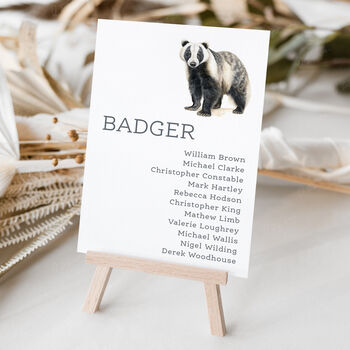 Woodland Animal Wdding Table Plan Cards, 2 of 10