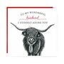 Utterly Adore Husband Highland Cow Valentine's Card, thumbnail 1 of 5