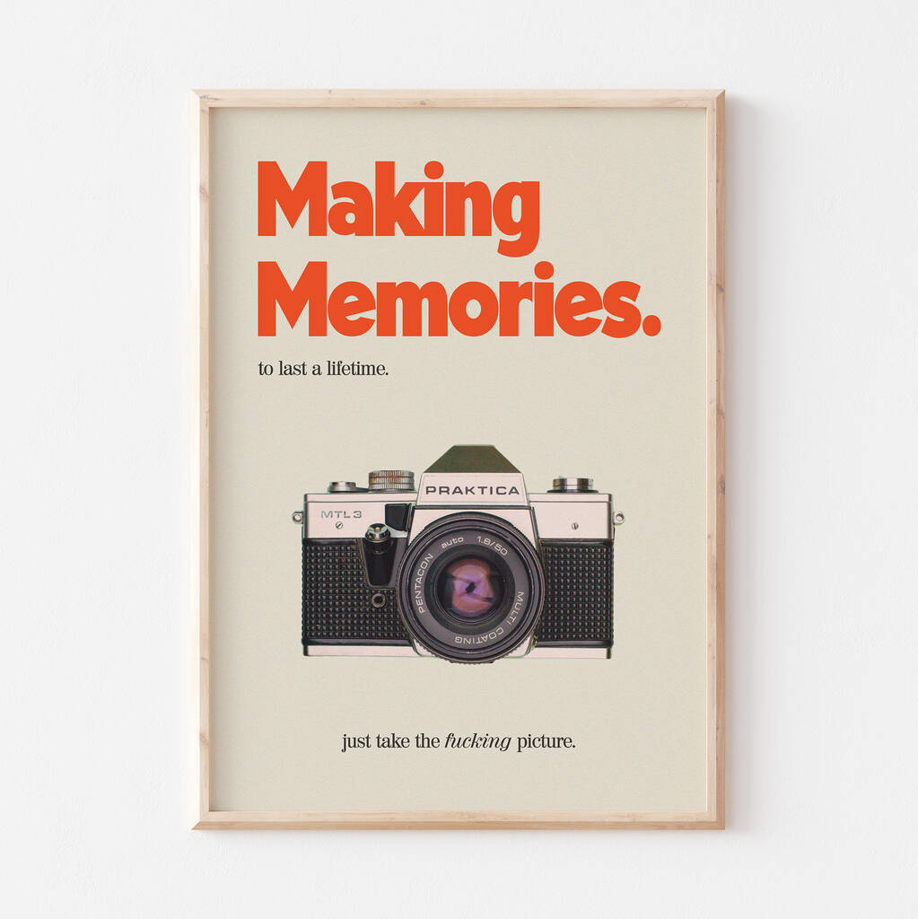 Retro Making Memories Film Camera Wall Print, 1 of 7