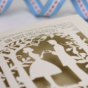 Personalised Papercut Couple Engagement Card, 3 of 7
