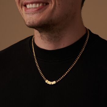 18k Gold Personalised Charm Necklace On Cuban Chain, 2 of 12