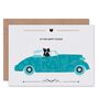 Congratulations Happy Couple Bride Groom Motor Car Wedding Card, thumbnail 1 of 4