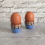 Pair Of Stoneware Egg Cups In Sky Blue Colour, thumbnail 2 of 4
