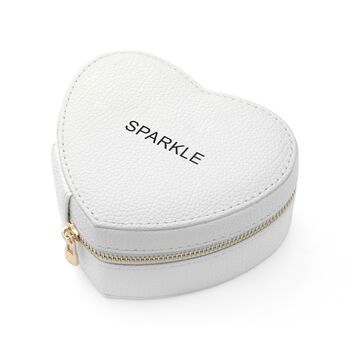 Personalised Bold Message White Heart Jewellery Case, 8 of 11