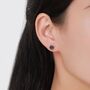 Sterling Silver Natural Moss Agate Stud Earrings, thumbnail 4 of 12