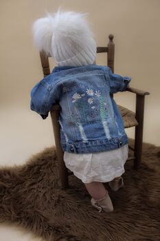 Personalised Embroidered Wild Flower Children's Denim Jacket, 2 of 9