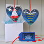 Personalised Moonlit Sail Boat Message Heart, thumbnail 1 of 5