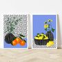 Oranges And Lemons Against A Spotty Background, thumbnail 6 of 12