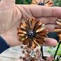 Set Of Three Or Five Copper Daisy Copper Garden Stakes, thumbnail 8 of 10