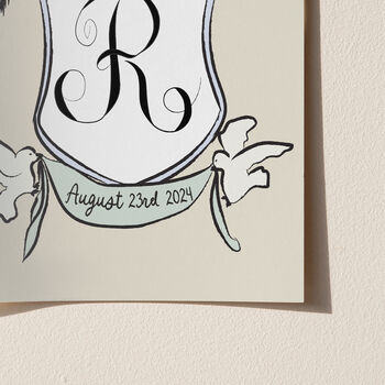 Personalised Wedding Crest Paper Print, 7 of 12