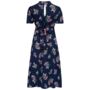 Dolores Dress In Navy Floral Dancer Vintage Style, thumbnail 2 of 3