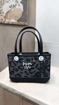 Leopard Print Tote Bags, Three Stunning Designs, Tan/ Pink, Black/ Grey, Cream/Tan, 6 of 8