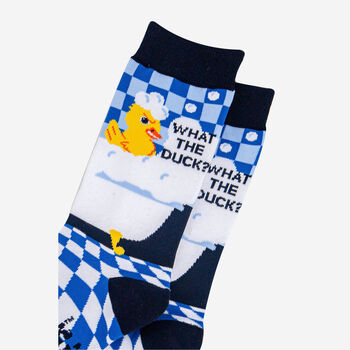 What The Duck? Combed Cotton Funny Crew Socks, 4 of 4