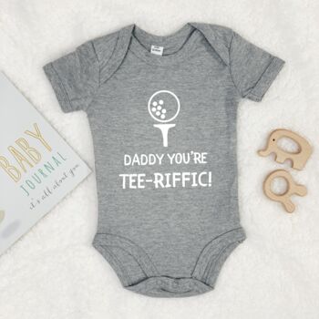 Daddy You're Tee Riffic Golf Babygrow, 4 of 9