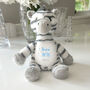 Personalised Born In 2026 Zebra New Baby Teddy Bear, thumbnail 8 of 12