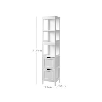 Storage Cabinet With Two Drawers And Three Open Shelves, 7 of 7