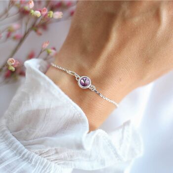 Personalised Birthstone Bracelet – Birthday Gift For Her In 925 Sterling Silver And Gold Vermeil, 2 of 9