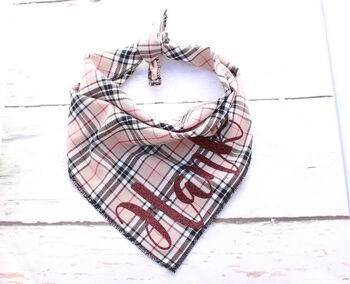 Personalised Cream Barkberry Plaid Dog Bandana, 3 of 5