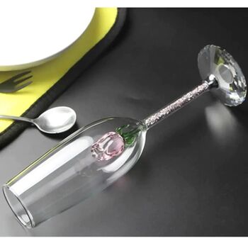 Rose Champagne Glass Crystal Stem, 2 of 6