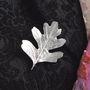 Hawthorn Leaf Pewter Brooch, Jewellery Gifts For Her, thumbnail 4 of 7