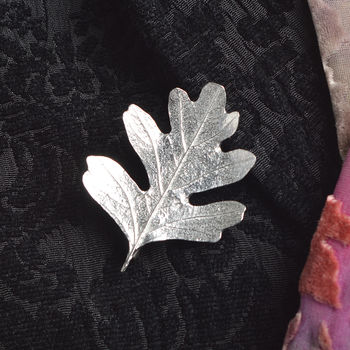 Hawthorn Leaf Pewter Brooch, Jewellery Gifts For Her, 4 of 7