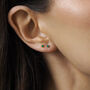 Dara Emerald Cz Gold Stud Earrings, thumbnail 3 of 4